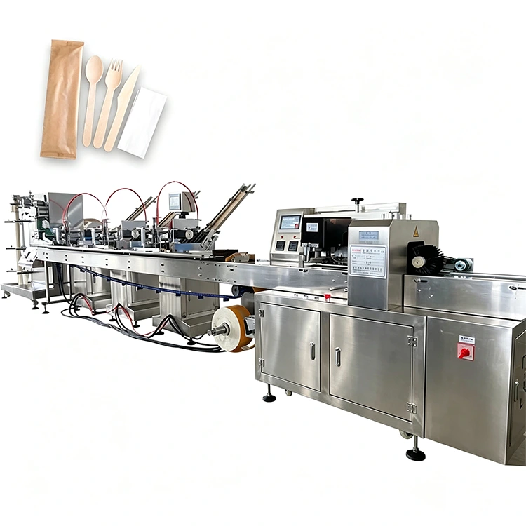 Automatische servet- en mesvork-lepelverpakkingsmachine Automatische servet- en mesvork-lepelverpakkingsmachine
