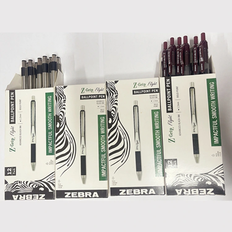 ZEBRA penbedrijf --- Veel verschillende soorten pennen als verpakking in doos als vereisten.